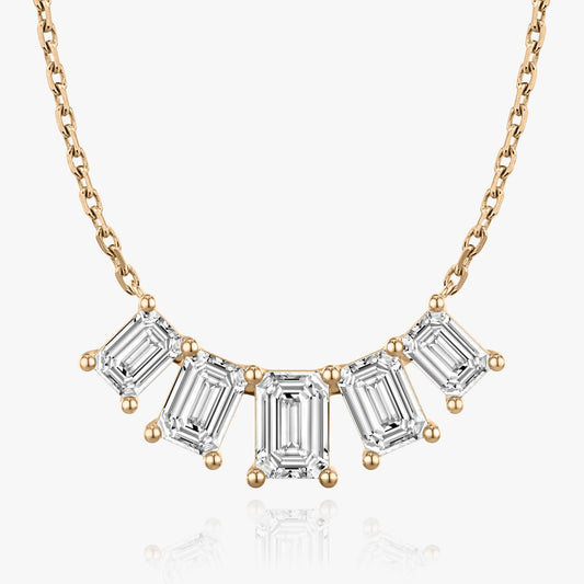 The Vivienne Five-Stone Emerald Lab-Grown Diamond Arc Pendant