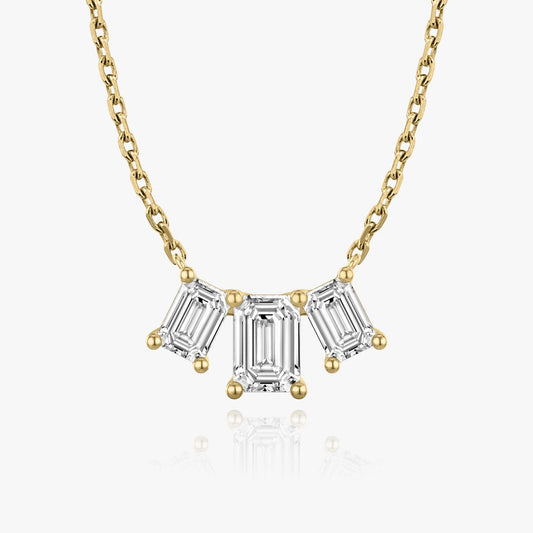 The Elara Three-Stone Emerald Lab-Grown Diamond Arc Pendant