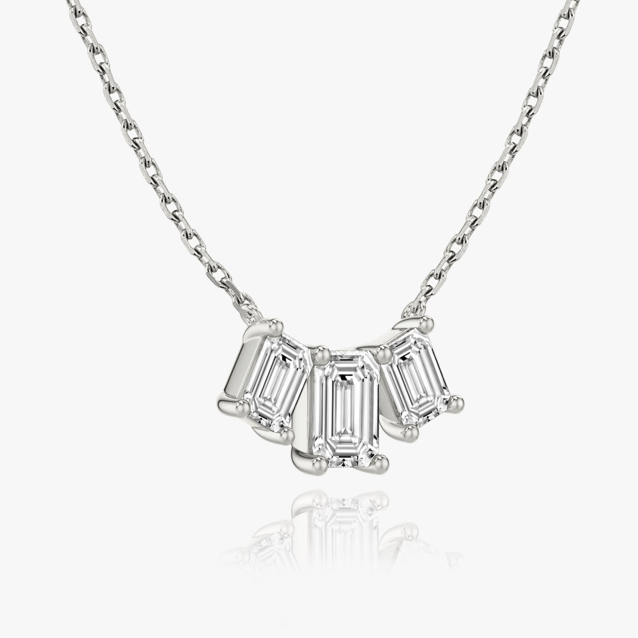 The Elara Three-Stone Emerald Lab-Grown Diamond Arc Pendant