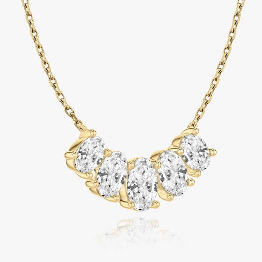 The Isabella Five-Stone Oval Lab-Grown Diamond Arc Pendant