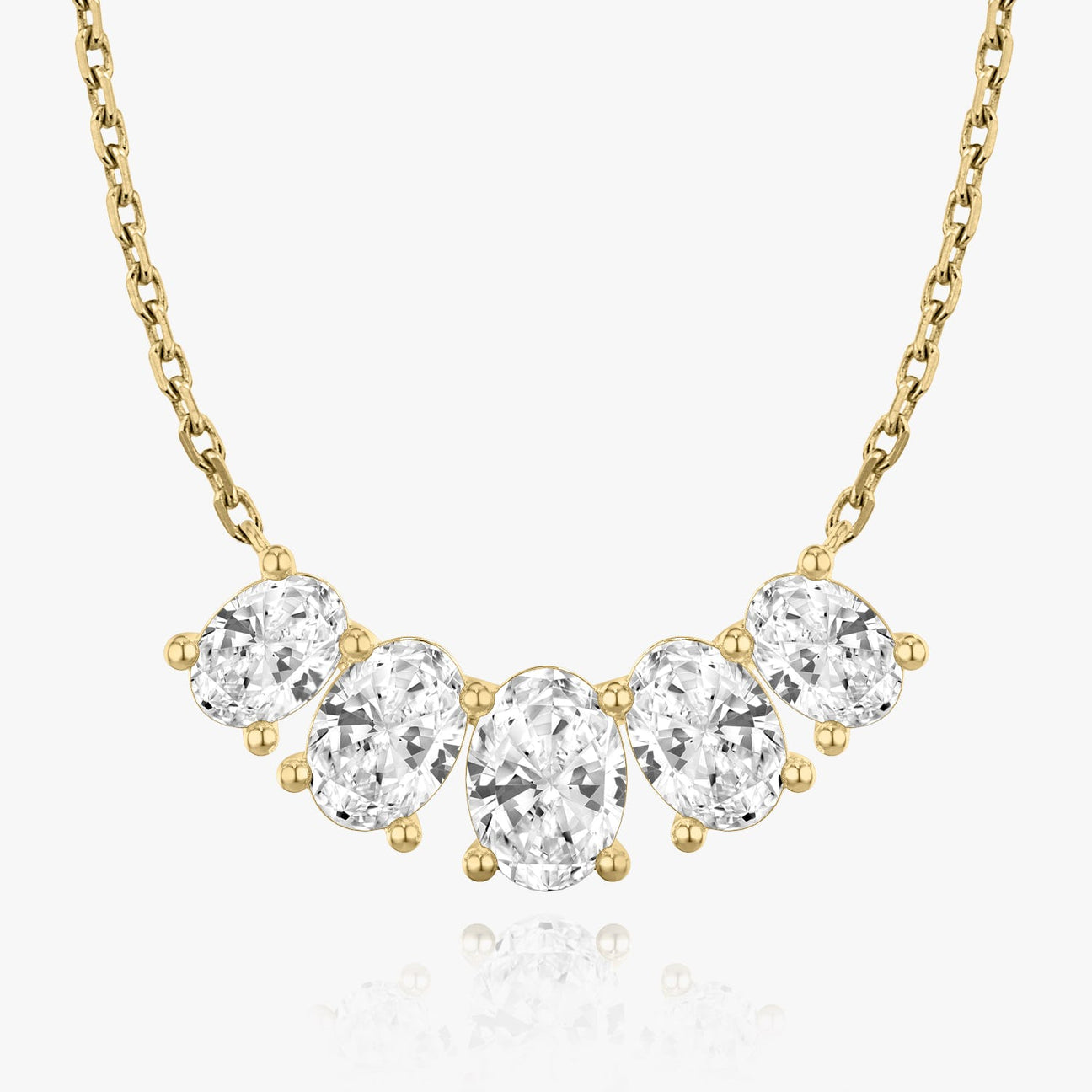 The Isabella Five-Stone Oval Lab-Grown Diamond Arc Pendant