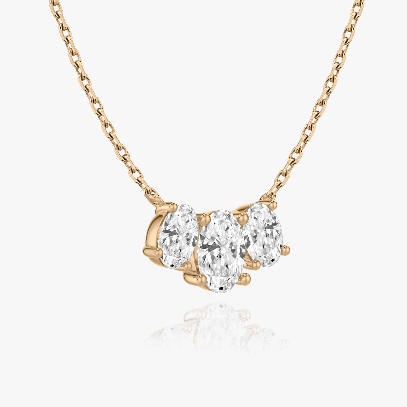 The Lyra Three-Stone Oval Lab-Grown Diamond Arc Pendant