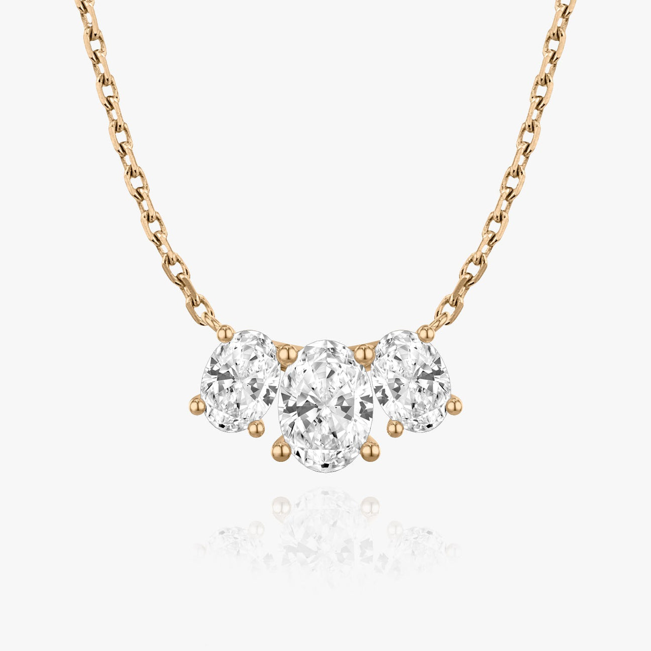 The Lyra Three-Stone Oval Lab-Grown Diamond Arc Pendant