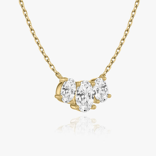 The Lyra Three-Stone Oval Lab-Grown Diamond Arc Pendant