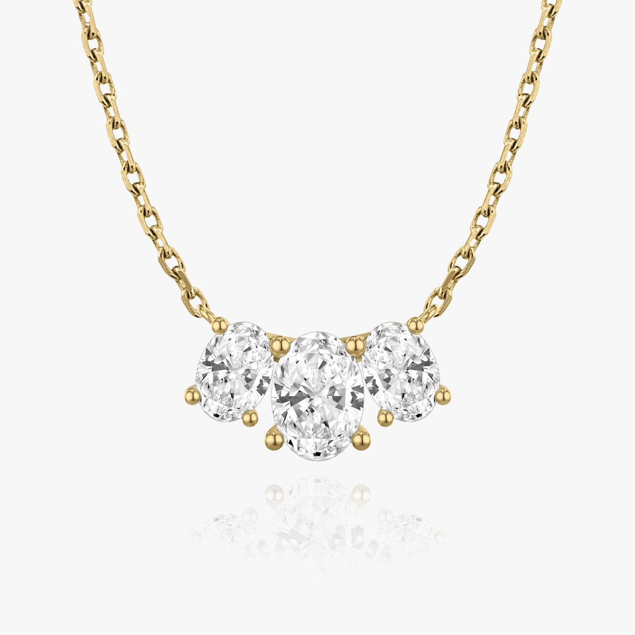 The Lyra Three-Stone Oval Lab-Grown Diamond Arc Pendant