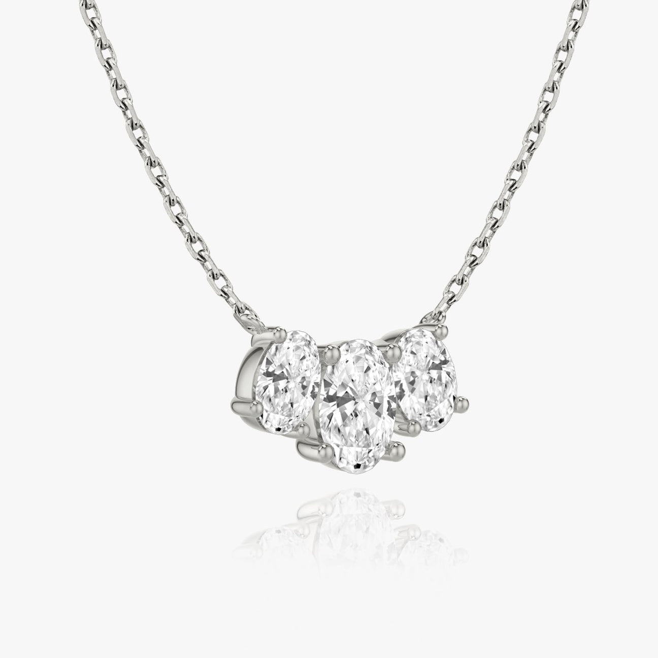 The Lyra Three-Stone Oval Lab-Grown Diamond Arc Pendant