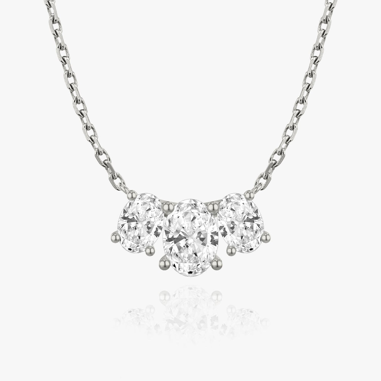 The Lyra Three-Stone Oval Lab-Grown Diamond Arc Pendant