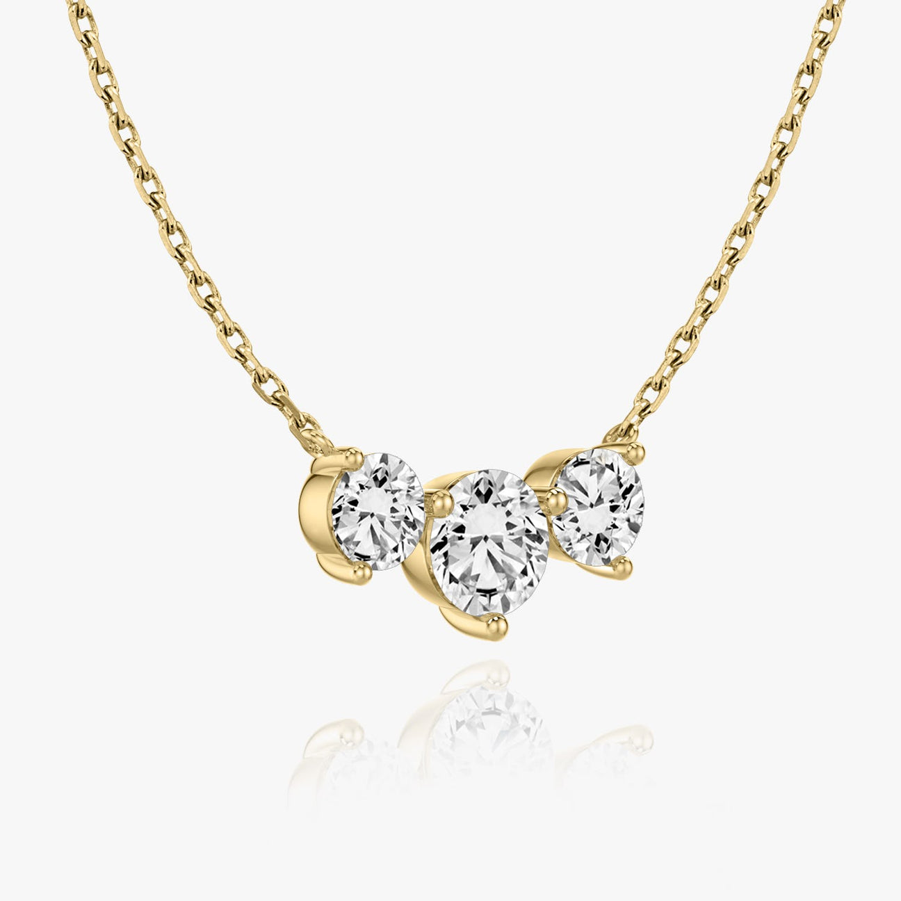 The Celeste Three-Stone Round Lab-Grown Diamond Arc Pendant