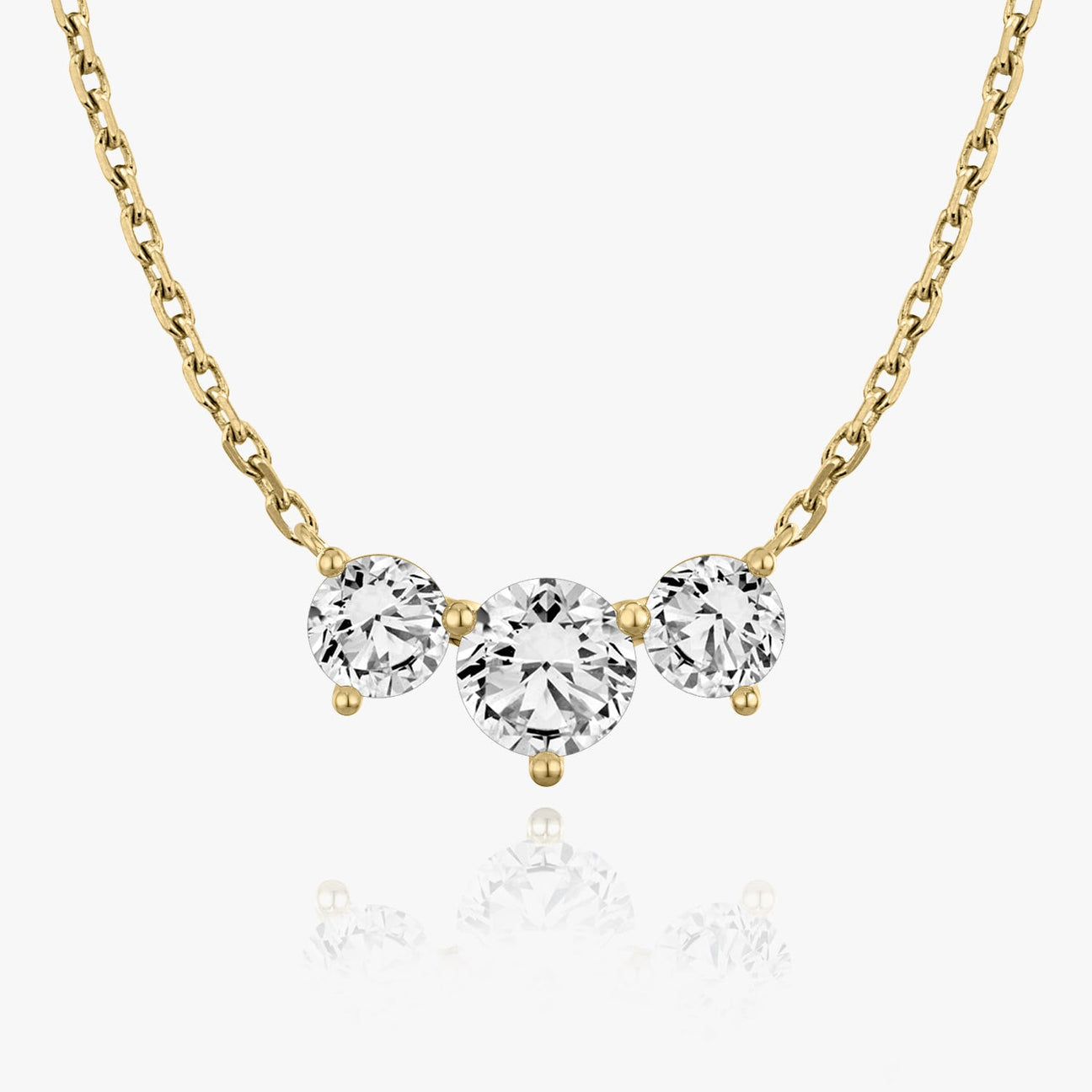 The Celeste Three-Stone Round Lab-Grown Diamond Arc Pendant