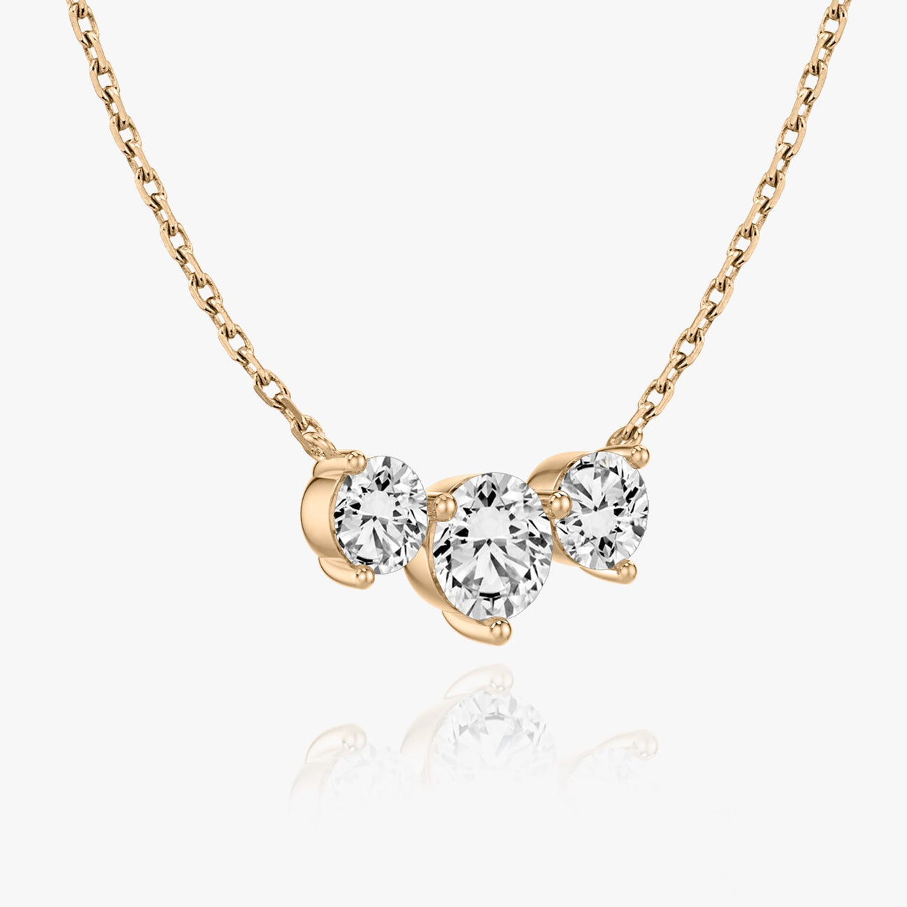 The Celeste Three-Stone Round Lab-Grown Diamond Arc Pendant
