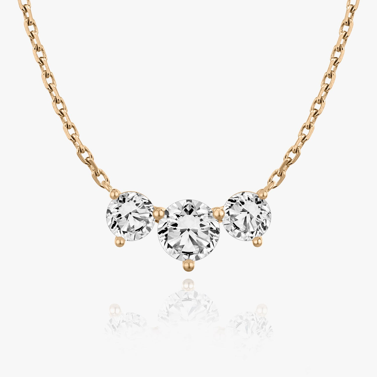 The Celeste Three-Stone Round Lab-Grown Diamond Arc Pendant