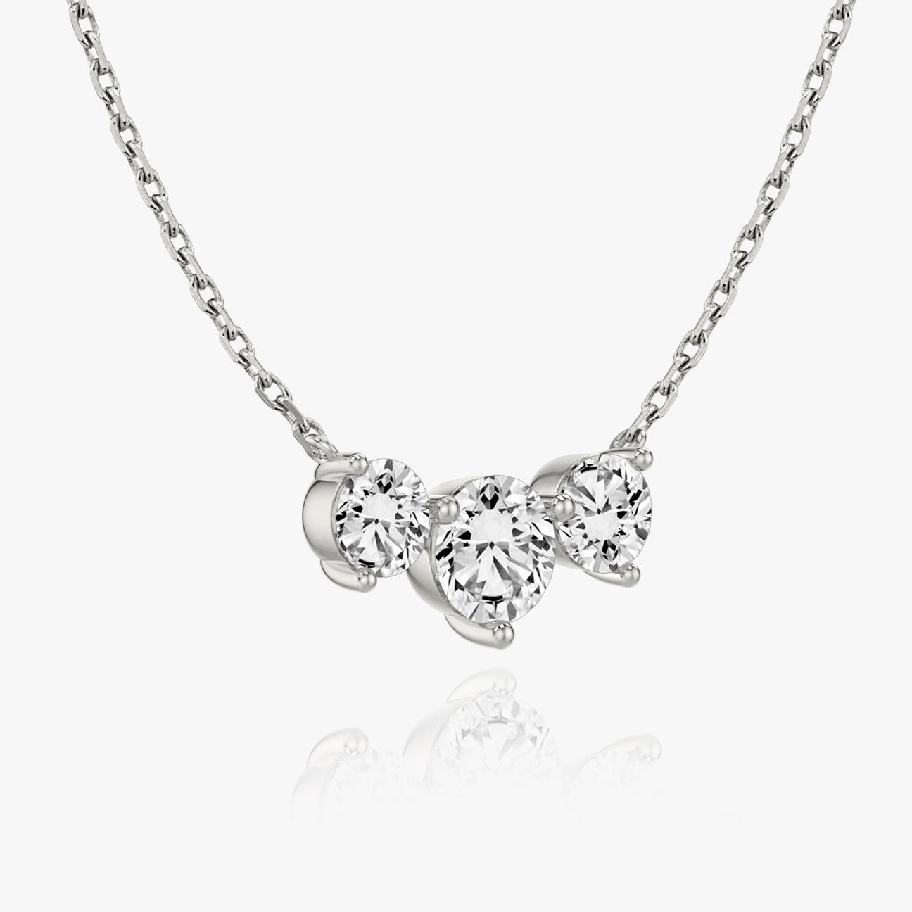 The Celeste Three-Stone Round Lab-Grown Diamond Arc Pendant