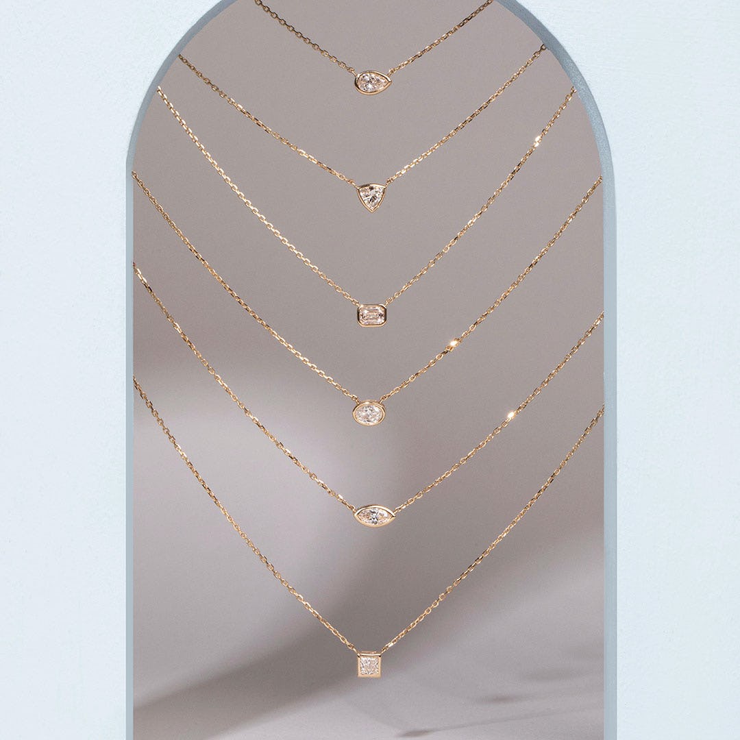 The Stella East-West Marquise Lab-Grown Diamond Bezel Pendant