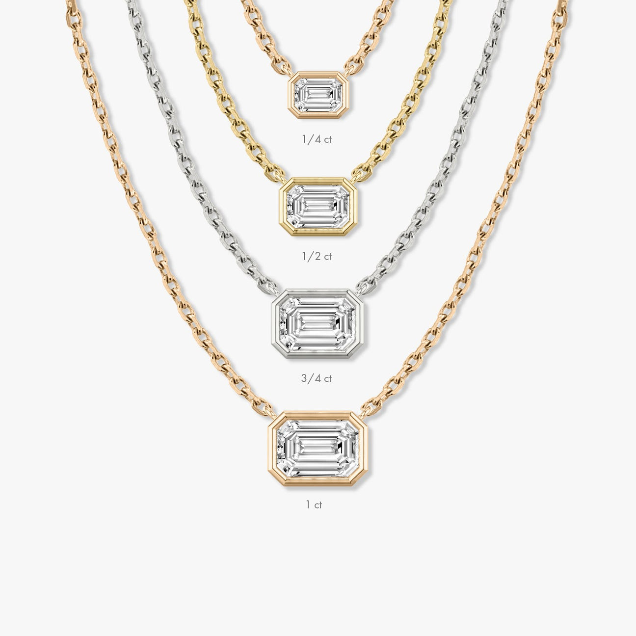 The Cleo East-West Emerald Lab-Grown Diamond Bezel Pendant