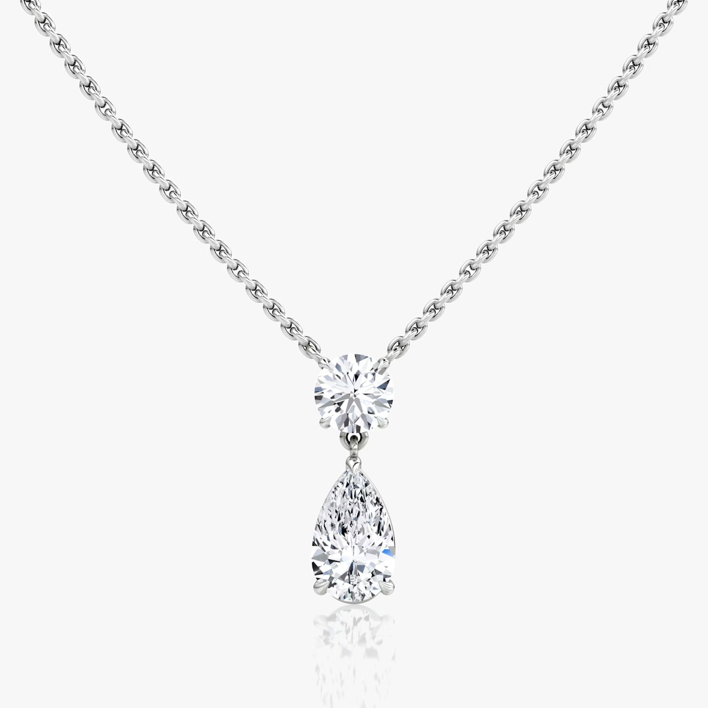 The Duet Round & Pear Lab-Grown Diamond Drop Pendant
