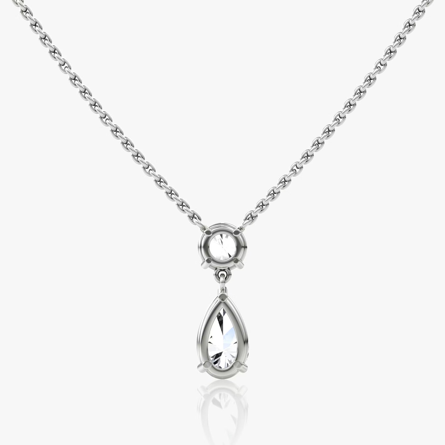The Duet Round & Pear Lab-Grown Diamond Drop Pendant