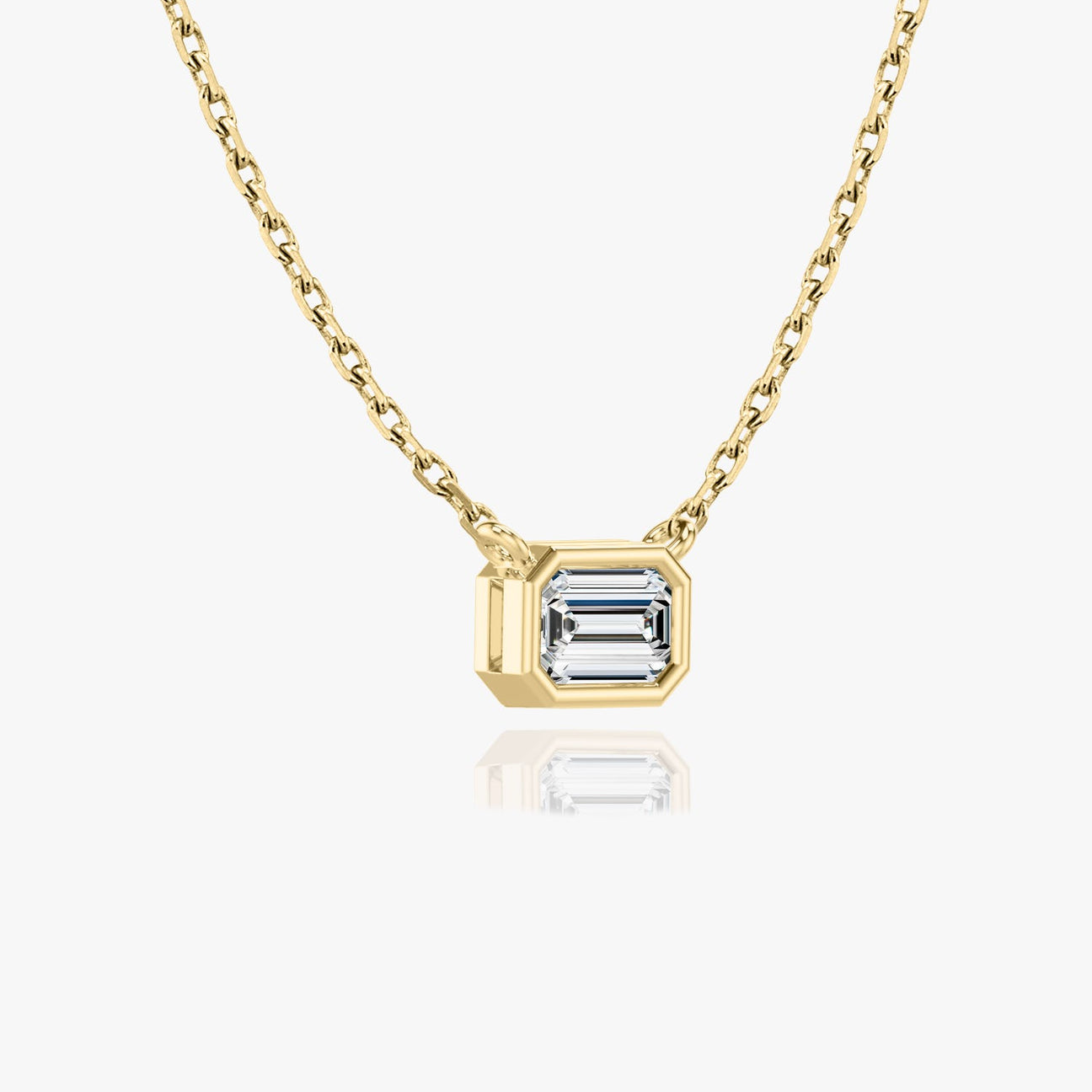 The Cleo East-West Emerald Lab-Grown Diamond Bezel Pendant