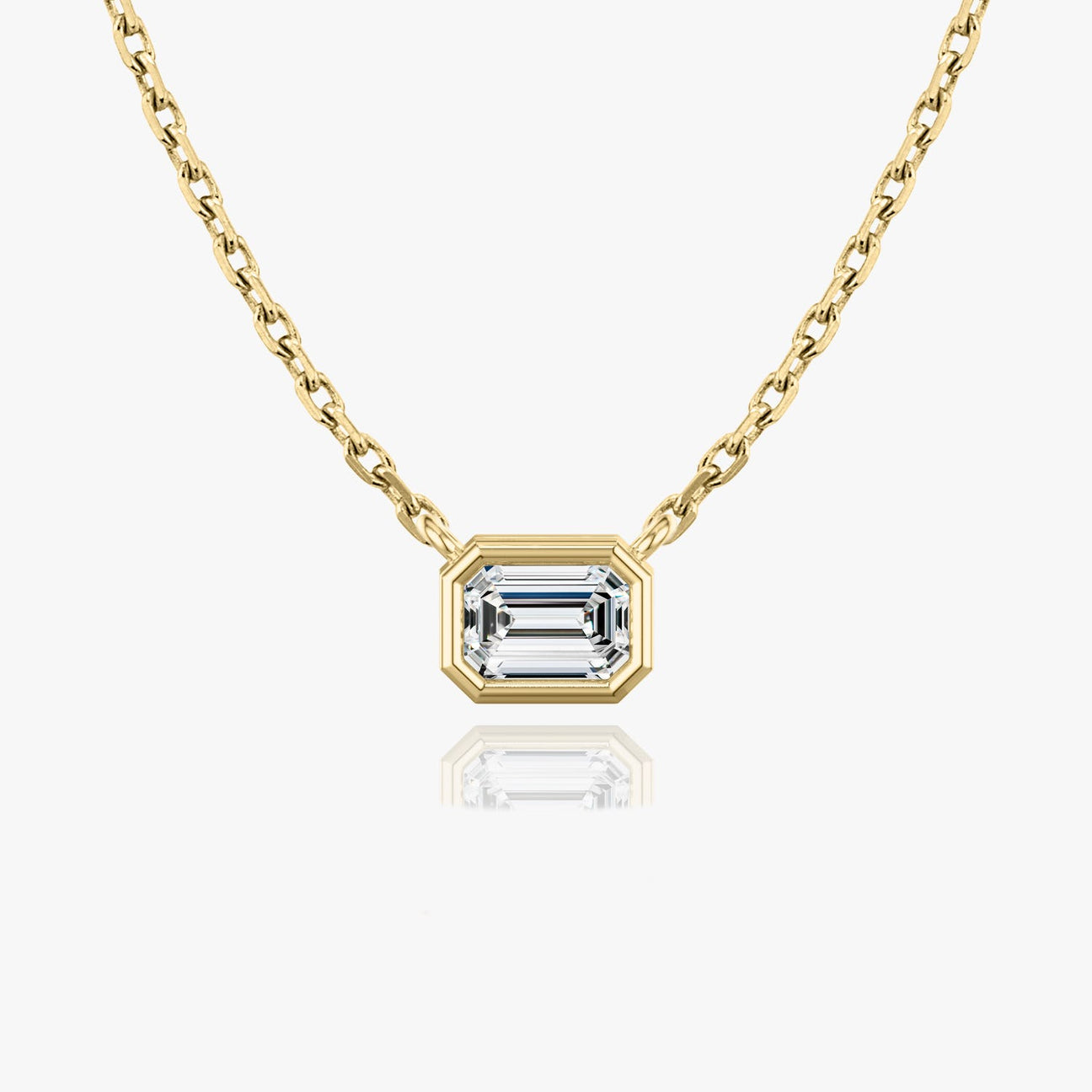 The Cleo East-West Emerald Lab-Grown Diamond Bezel Pendant