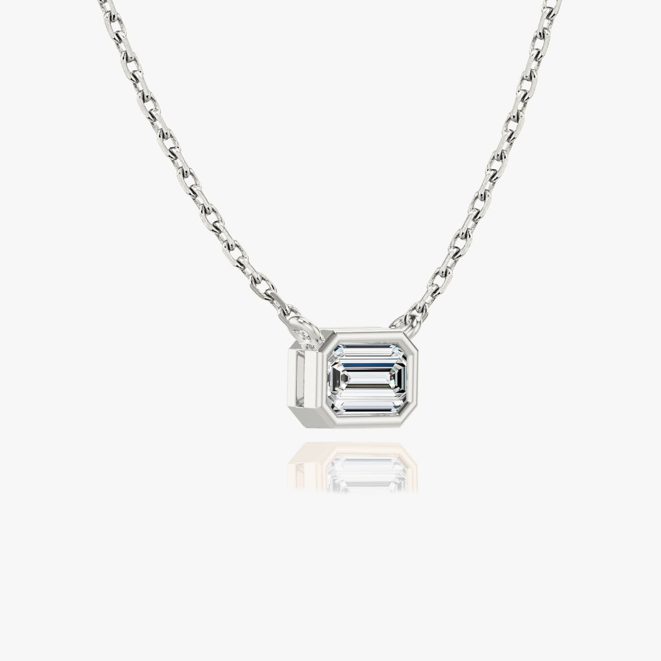 The Cleo East-West Emerald Lab-Grown Diamond Bezel Pendant