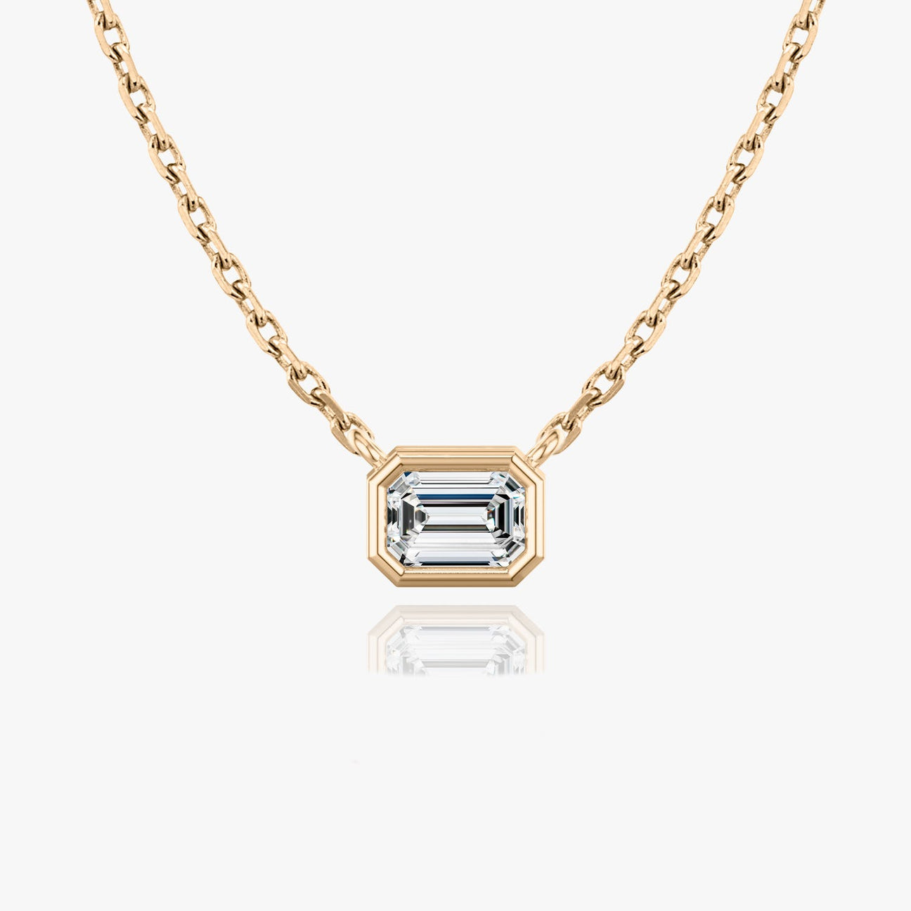 The Cleo East-West Emerald Lab-Grown Diamond Bezel Pendant