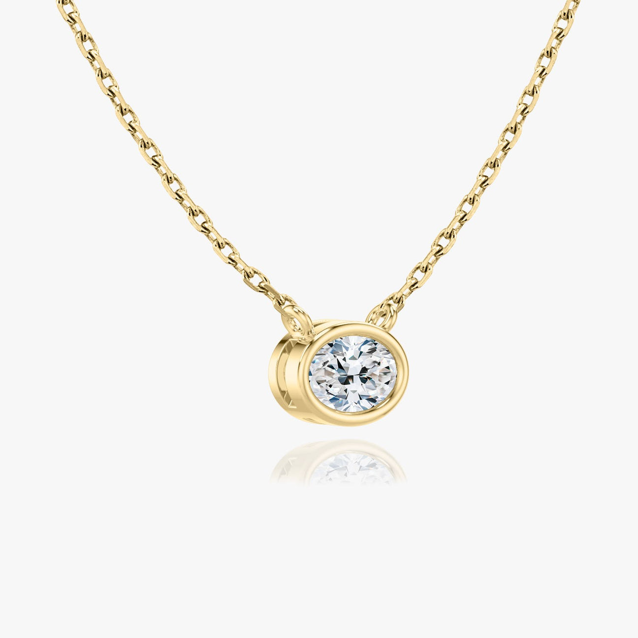 The Luna East-West Oval Lab-Grown Diamond Bezel Pendant