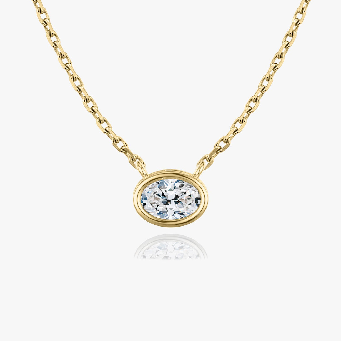 The Luna East-West Oval Lab-Grown Diamond Bezel Pendant