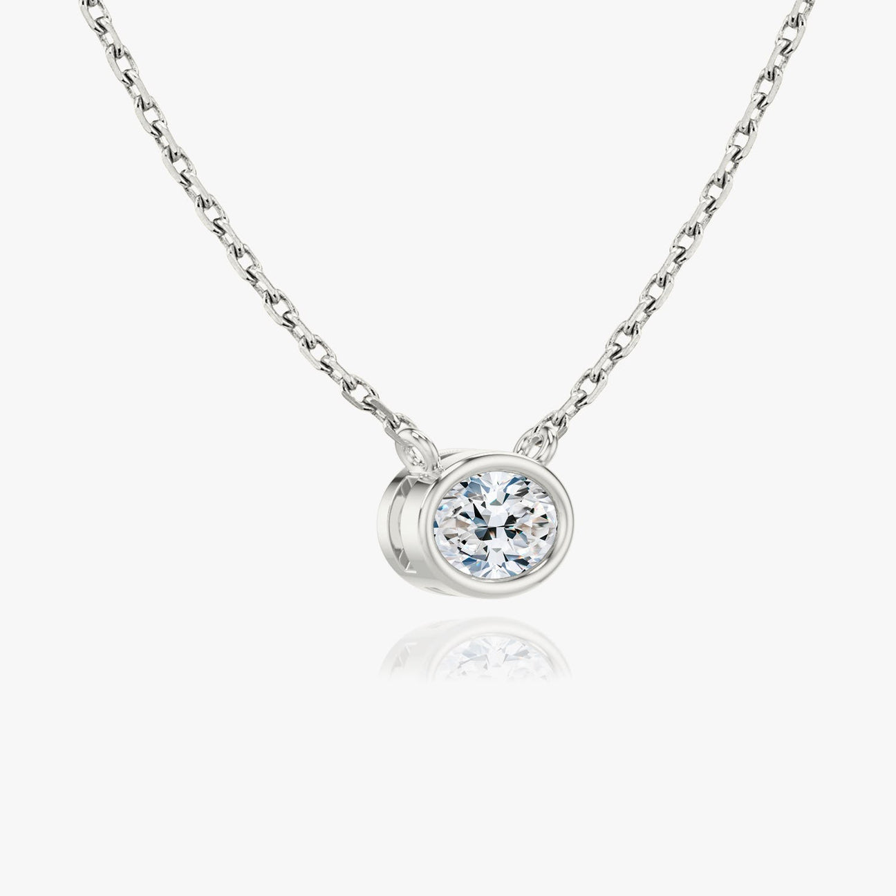 The Luna East-West Oval Lab-Grown Diamond Bezel Pendant