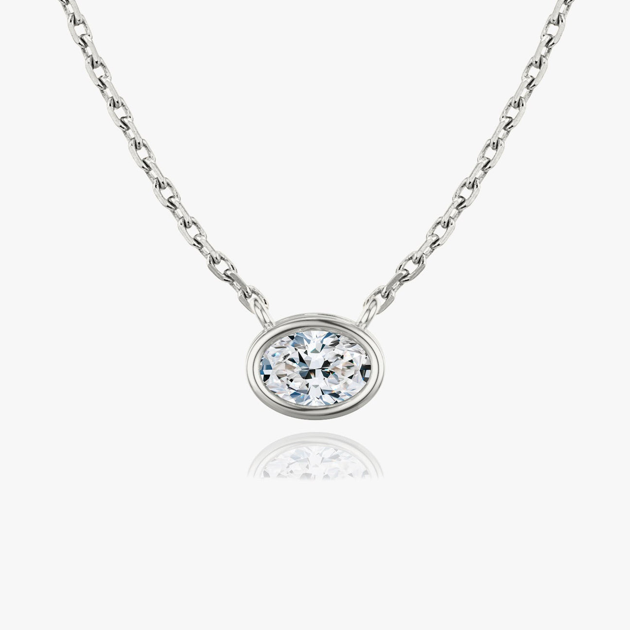 The Luna East-West Oval Lab-Grown Diamond Bezel Pendant