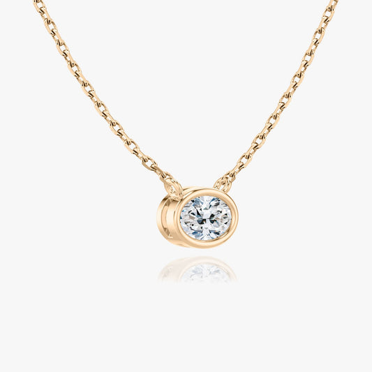 The Luna East-West Oval Lab-Grown Diamond Bezel Pendant