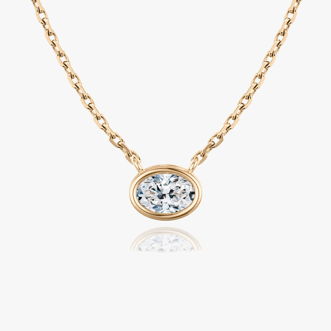 The Luna East-West Oval Lab-Grown Diamond Bezel Pendant