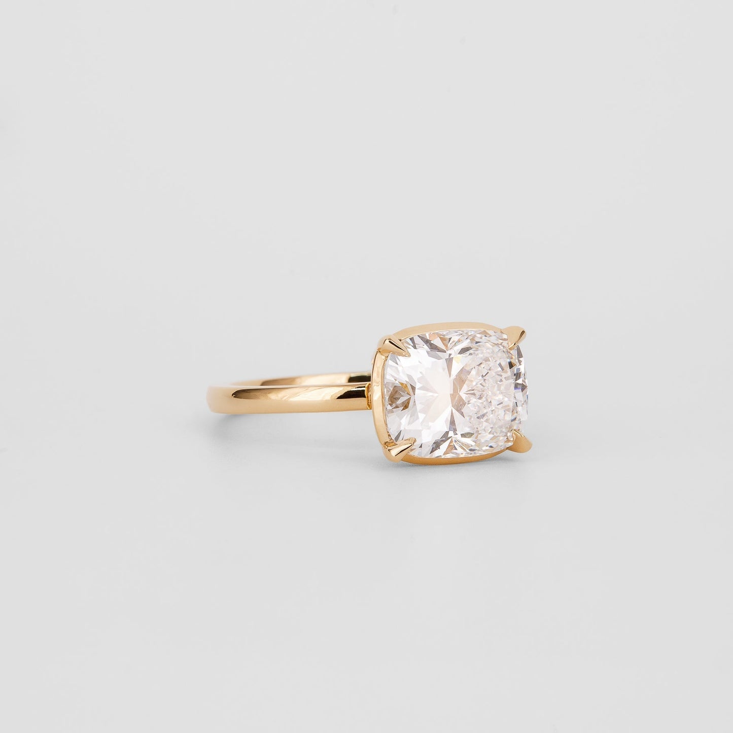 Elongated Cushion Lab-Grown Diamond Flat Band Engagement Ring