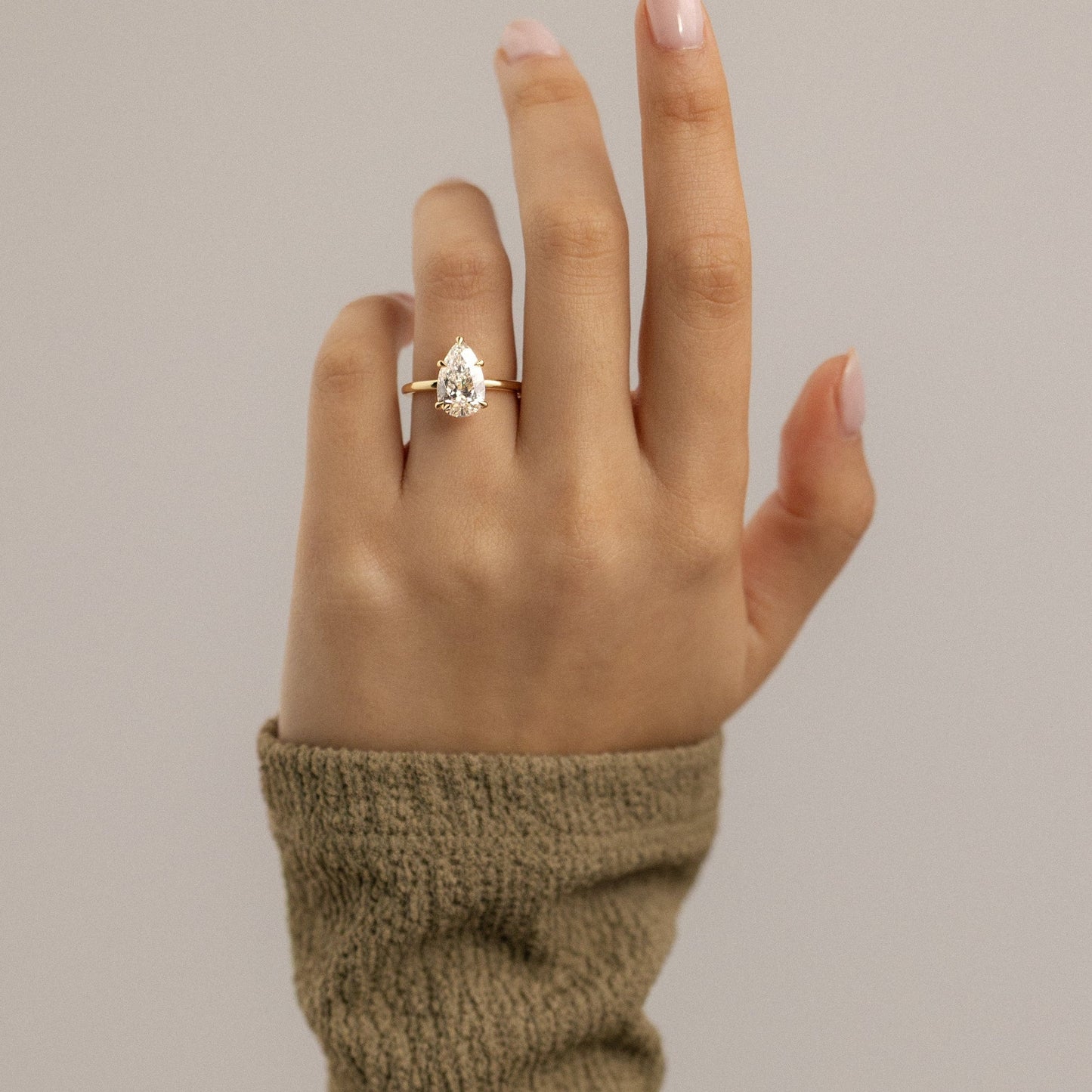 Pear Lab-Grown Diamond Classic Solitaire Engagement Ring