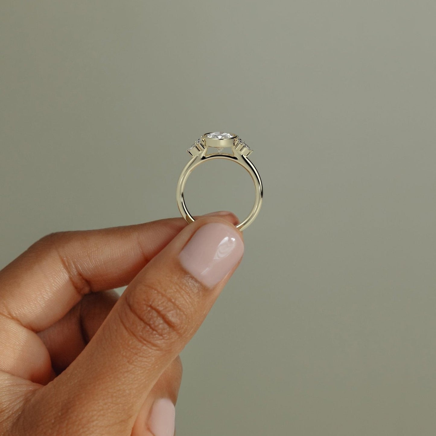 Oval Lab-Grown Diamond Floral Marquise Cluster Engagement Ring