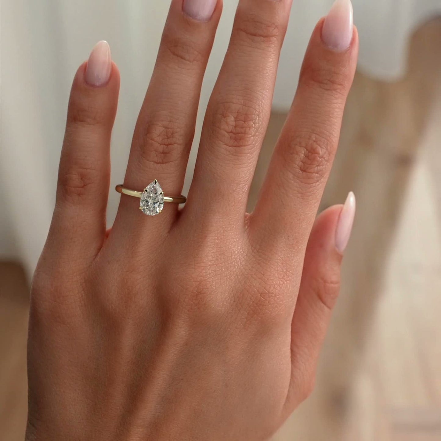 Pear Lab-Grown Diamond Classic Solitaire Engagement Ring