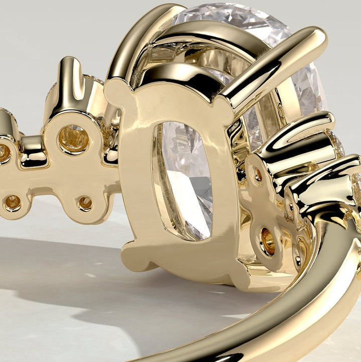 Cushion Lab-Grown Diamond Scattered Cluster Engagement Ring