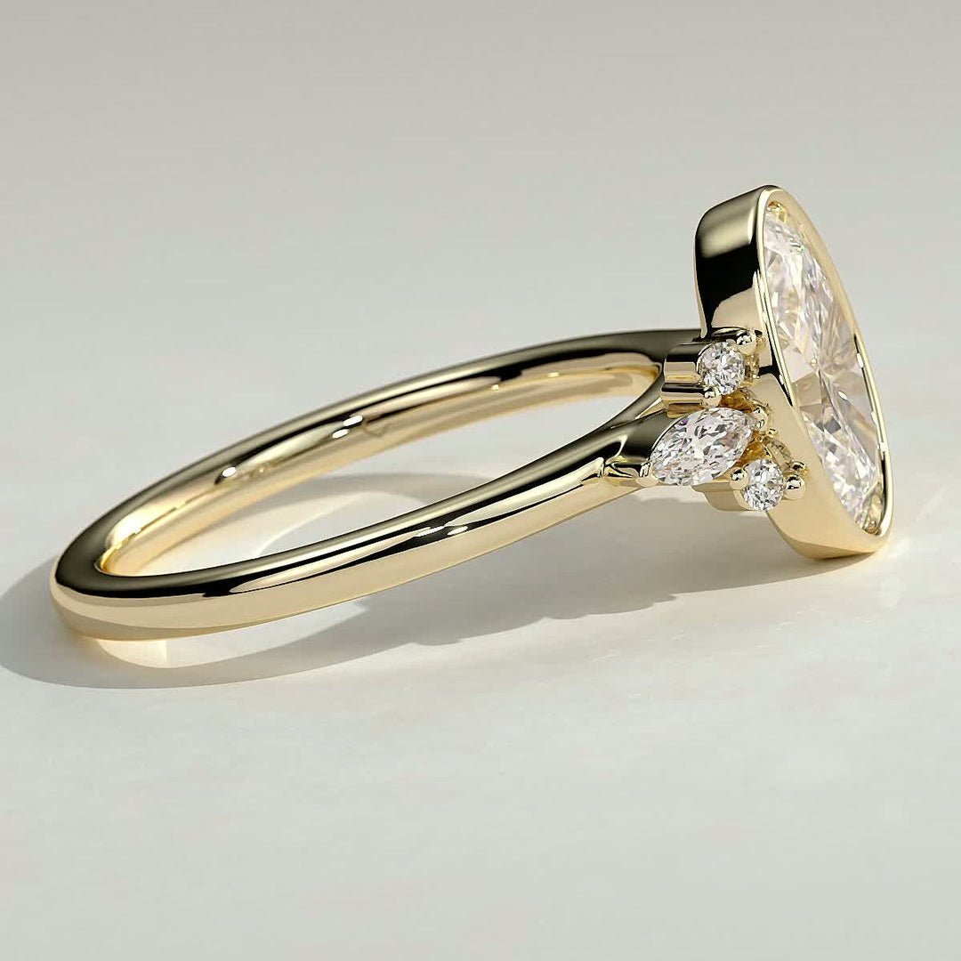 Oval Lab-Grown Diamond Floral Marquise Cluster Engagement Ring