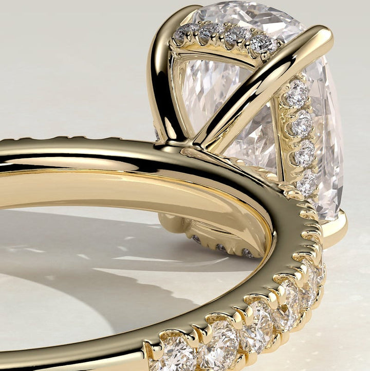 Oval Lab-Grown Diamond Pavé Hidden Halo Engagement Ring
