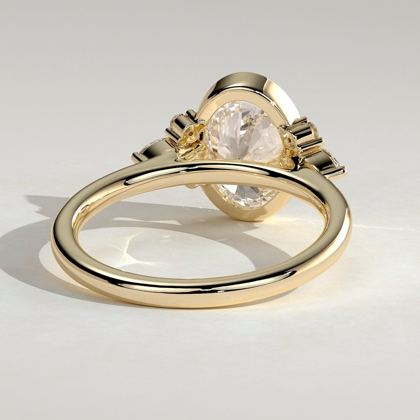 Oval Lab-Grown Diamond Floral Marquise Cluster Engagement Ring