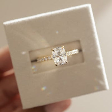 Oval Lab-Grown Diamond Pavé Hidden Halo Engagement Ring