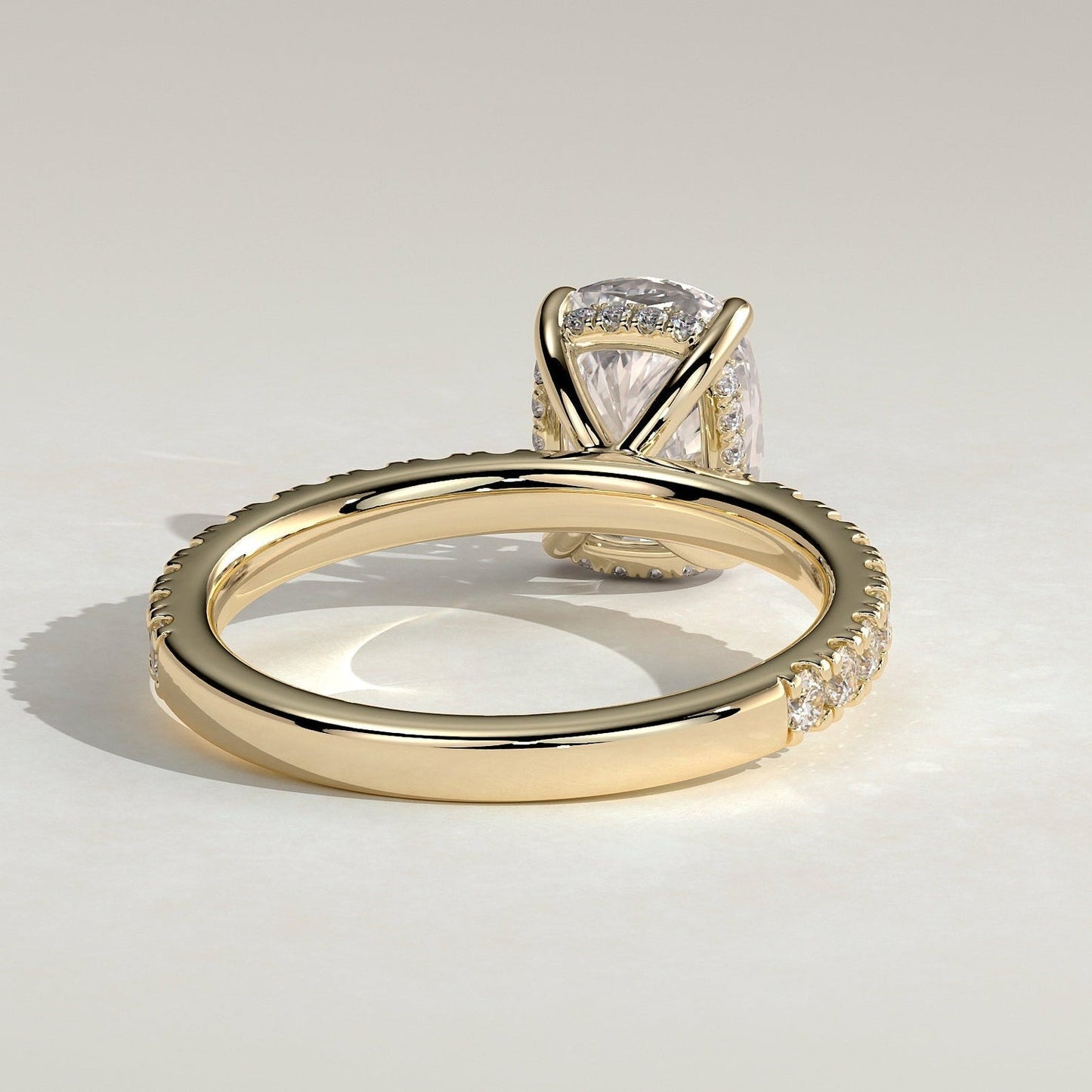 Oval Lab-Grown Diamond Pavé Hidden Halo Engagement Ring
