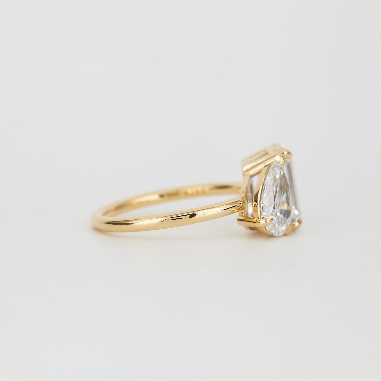 Emerald & Pear Lab Diamond Duo Engagement Ring