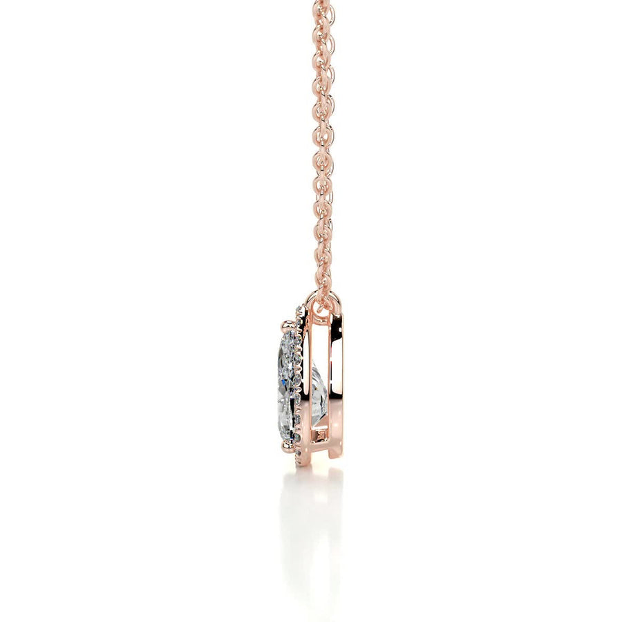 The Aurora Pear Cut Lab-Grown Diamond Halo Pendant