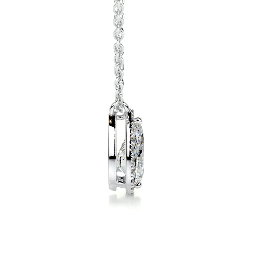 The Aurora Pear Cut Lab-Grown Diamond Halo Pendant