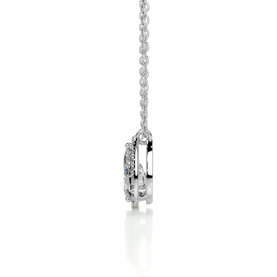 The Aurora Pear Cut Lab-Grown Diamond Halo Pendant