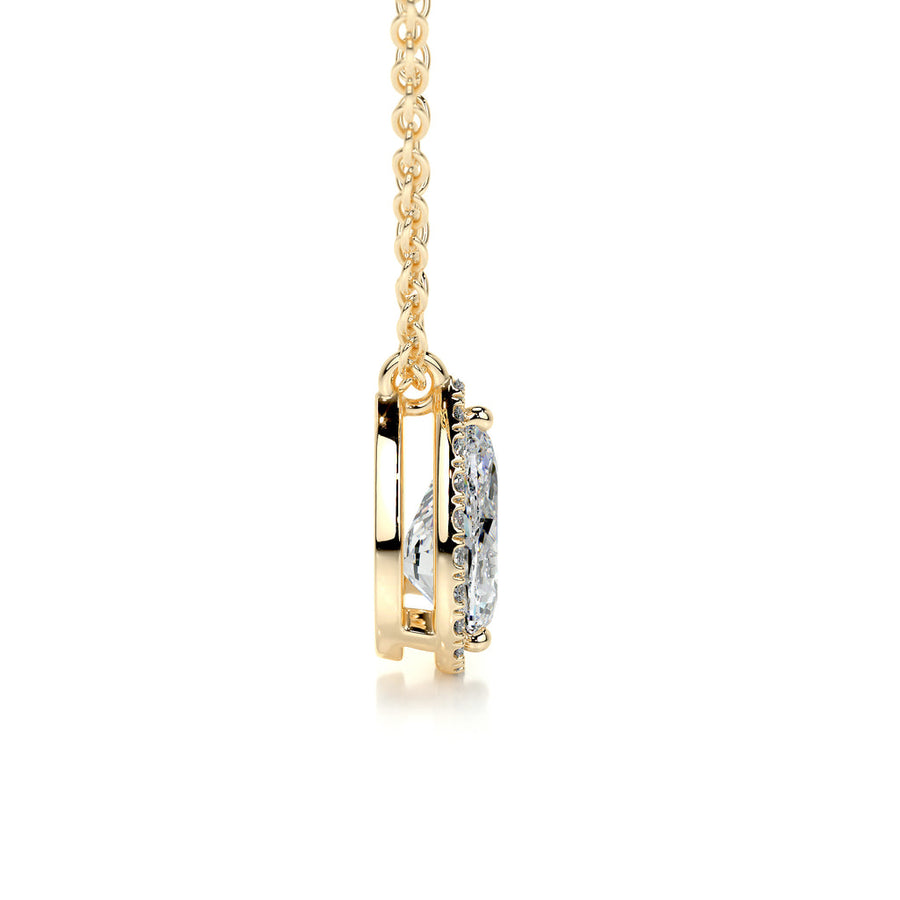 The Aurora Pear Cut Lab-Grown Diamond Halo Pendant