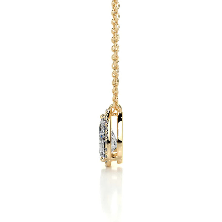 The Aurora Pear Cut Lab-Grown Diamond Halo Pendant