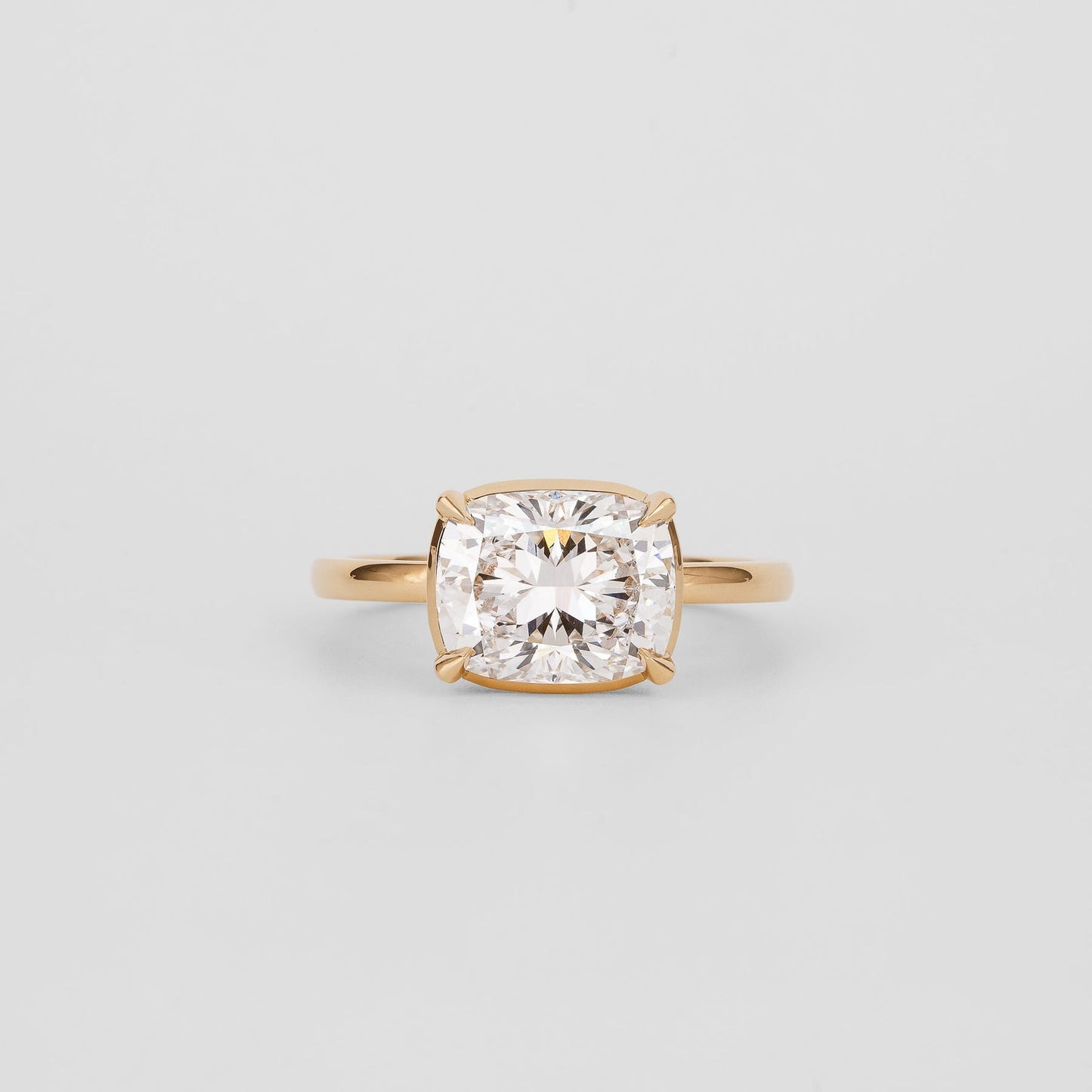 Elongated Cushion Lab-Grown Diamond Flat Band Engagement Ring