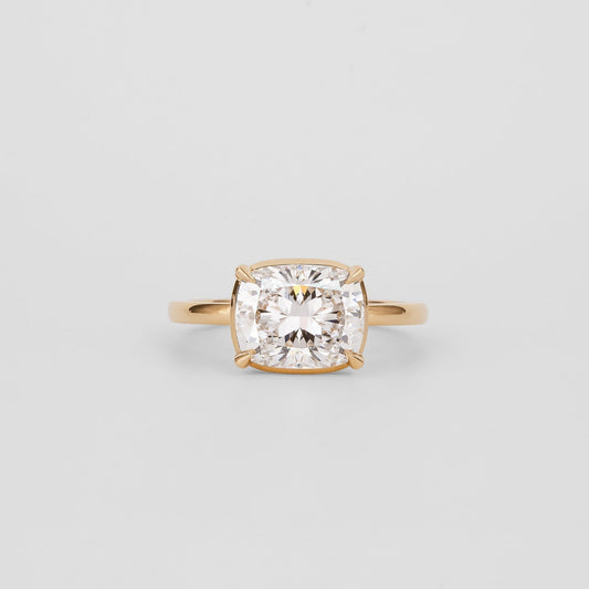 Elongated Cushion Lab-Grown Diamond Flat Band Engagement Ring