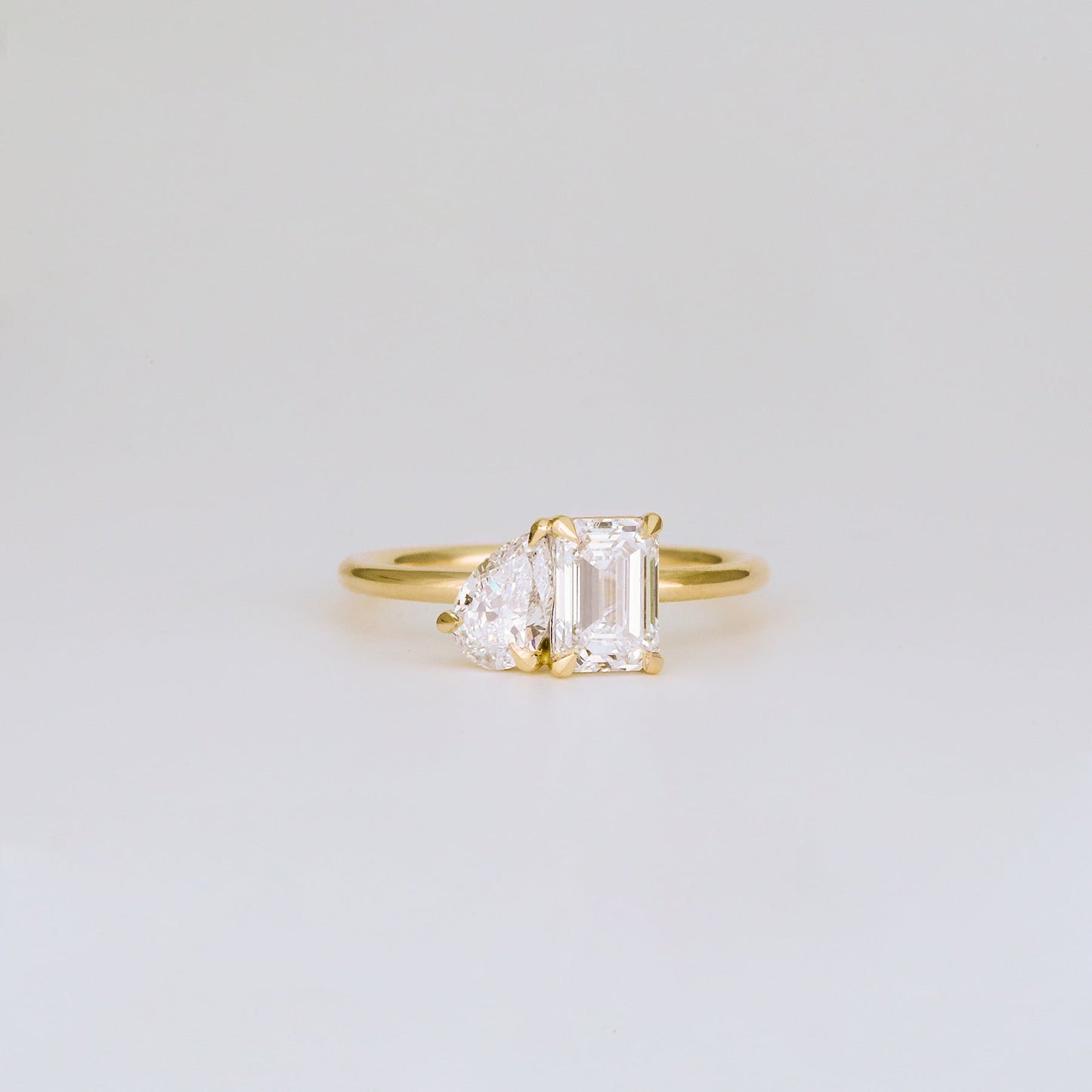 Emerald & Pear Lab-Grown Diamond Toi et Moi Engagement Ring
