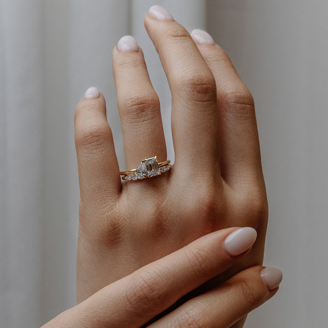 Emerald & Pear Lab-Grown Diamond Toi et Moi Engagement Ring